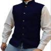 Tuikayoo Mens Herringbone Wool Vests Suit Business Tweed High Collar Waistcoats Slim Fit(X-Large, Navy) view 1