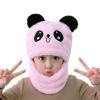Toddler Beanie for Boys Girls Baby Kids Beanies Winter Hats Cute Panda Cap Hat and Scarf Set Hats Scarves Neck Warmer Beanie Hat with Scarf for Kids 3-10 Years Pink 3-9 Years view 1