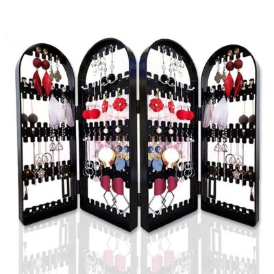 2/3/4 Fans Panels Jewellery Box Organizer Storage Box Folding Earrings Display Rack Necklace Jewelry Stand Holder