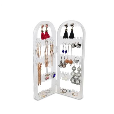 2/3/4 Fans Panels Jewellery Box Organizer Storage Box Folding Earrings Display Rack Necklace Jewelry Stand Holder