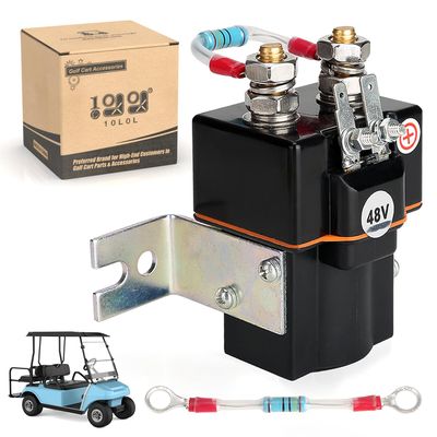 10L0L Golf Cart Solenoid 48 Volt 4 Terminal with Resistor Assembly for Club Car DS 1995-UP & Precedent 2000-UP Electric Vehicles OEM# 101908701 1014947 102774701