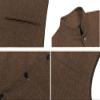 Tuikayoo Mens Herringbone Wool Vests Suit Business Tweed High Collar Waistcoats Slim Fit(X-Large, Coffee) view 4