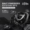 DOVIELLO BMC100 BFS Reel Ultralight Baitcaster Reels with Drag Clicker 8.1:1 High Speed 11LB Drag Power 11+1BB Baitcasting Reel Super Smooth Bait Finesse System Low Profile- Right Hand view 2