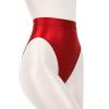 Alvivi Womens High Waist Pants Oil Glossy High Cut G-String Thong Underwear Bikini Swimwear Burgundy Medium view 3
