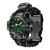 Smilkat 23-in-1 Tactical Survival Digital Watch, Men Military Multi-Functional and Adjustable Wristband Outdoor Waterproof Sports Watches with Compass Paracord Black Reflective Band view 1