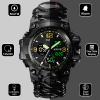 Smilkat 23-in-1 Tactical Survival Digital Watch, Men Military Multi-Functional and Adjustable Wristband Outdoor Waterproof Sports Watches with Compass Paracord Black Reflective Band view 2