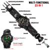 Smilkat 23-in-1 Tactical Survival Digital Watch, Men Military Multi-Functional and Adjustable Wristband Outdoor Waterproof Sports Watches with Compass Paracord Black Reflective Band view 3