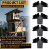 ECOTRIC Deer Stand Brackets 4x4 Deer Blind Brackets, 4Pcs Compound Angle Platform Bracket for Deer Hunting, Shooting Shack, Observation Decks, Tree Houses, Swing Sets, Outdoor Platforms view 4