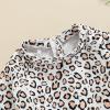 Lamuusaa Kid Baby Girls One Piece Swimsuit Long Sleeve Zipper Swimwear Ruffle Rashguard Bathing Suits Beachwear Leopard view 2