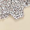 Lamuusaa Kid Baby Girls One Piece Swimsuit Long Sleeve Zipper Swimwear Ruffle Rashguard Bathing Suits Beachwear Leopard view 3