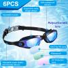 6 Pack Swim Goggles Antifog Swimming Equipment with Protection Polarized Women Men Swimming Goggles No Leaking Full Protection Sport Swimming Goggles with Wide View for Adult Youth (Vivid Color) view 2