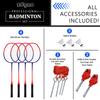 Badminton Set for Backyard, Portable Badminton Net with Tension Adjuster, Badminton Racket Set of 4, 3 Nylon Shuttlecocks, Boundary Line and Carry Bag for Backyard Beach Family Games view 2