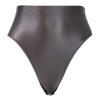 ACSUSS Womens Glossy Solid Color High Waist Briefs Underwear Swimsuit Bottom High Cut Swimwear Gray Medium view 4