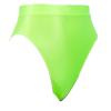 ACSUSS Womens Glossy Solid Color High Waist Briefs Underwear Swimsuit Bottom High Cut Swimwear Fluorescent Green XX-Large view 4