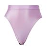 ACSUSS Womens Glossy Solid Color High Waist Briefs Underwear Swimsuit Bottom High Cut Swimwear Light Purple Medium view 4