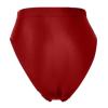 ACSUSS Womens Glossy Solid Color High Waist Briefs Underwear Swimsuit Bottom High Cut Swimwear Burgundy Large view 4