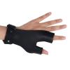 SOPOGER Archery Shooting Glove Hand Guard Finger Protector Youth Adult Protective Leather Finger Guard Left Hand for Traditional Recurve Compund Bow Outdoor Hunting Practice (Black) view 1