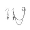 Retro Long And Short Rivet Earrings Ear Clips Fashion Goth Punk Tassel Earrings (silver) view 1