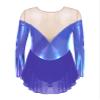 FEESHOW Women's Adult Velvet Double Layer Mesh Skirt Figure Skating Dress Ice Skating Dresses Metallic Purple Large view 4