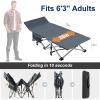 ABORON Camping Cot for Adult 28" Extra Wide, Heavy-Duty 1200D Oxford Cot for Sleeping, Portable Folding Camp Bed with Mat & Carry Bag view 4