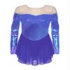 FEESHOW Women's Adult Velvet Double Layer Mesh Skirt Figure Skating Dress Ice Skating Dresses Metallic Purple Medium view 3