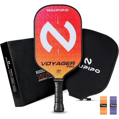 Niupipo Elongated Pickleball Paddle, Voyager Pro, USAPA-Approved, Pickleball Paddle with Lightweight Graphite Face, Pro Textured Paddle with Honeycomb Polymer Core & Large Sweet Spot