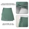 FEESHOW Women Asymmetric Chiffon Ballet Wrap Skirt Dance Skate Wrap Over Scarf with Waist Tie #3 Green Medium view 3