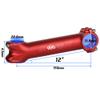 BBxunsless 150mm Super Long Shock-Absorbing Bike Handlebar Stem for Road/Mountain Bike Aluminum Alloy CNC Fitting Pole Folding Bike Stems 12-Degree 31.8mm (Red) view 2