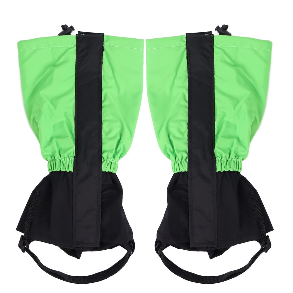 ANGGREK Adjustable Children's Leg Covers, Windproof Sand Prevention, Kids Leg Boot Gaiters (Green, One Size)