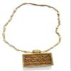 VRINDAVANBAZAAR.COM Mahamantra Block Pendant Tulsi Necklace/Mala | Sacred Tulsi Beads with Mahamantra Locket for Worship and Spiritual Practices view 1