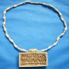 VRINDAVANBAZAAR.COM Mahamantra Block Pendant Tulsi Necklace/Mala | Sacred Tulsi Beads with Mahamantra Locket for Worship and Spiritual Practices view 3