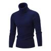 Slim Fit Turtleneck Sweater for Men Knit Thermal Turtle Neck Pullover Sweaters Casual Basic Ribbed Knitted Pullovers (Navy Blue,X-Large) view 1