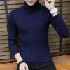 Slim Fit Turtleneck Sweater for Men Knit Thermal Turtle Neck Pullover Sweaters Casual Basic Ribbed Knitted Pullovers (Navy Blue,X-Large) view 2