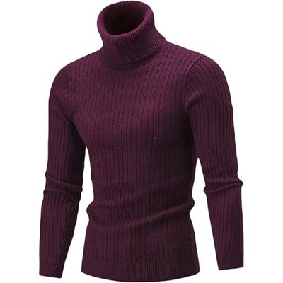 Slim Fit Turtleneck Sweater for Men Knit Thermal Turtle Neck Pullover Sweaters Casual Basic Ribbed Knitted Pullovers (Red,XX-Large)