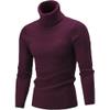 Slim Fit Turtleneck Sweater for Men Knit Thermal Turtle Neck Pullover Sweaters Casual Basic Ribbed Knitted Pullovers (Red,XX-Large) view 1