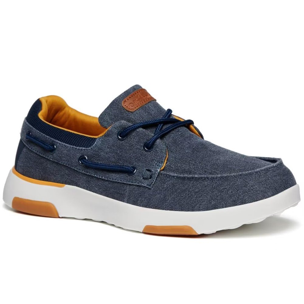 Men's Orthopedic Slip On Loafers Walking Shoes: Canvas Orthotics Arch Support Slip-On for Achilles Tendonitis, Cushioned, Recovery, Comfortable Lightweight Cloth Deck Shoes Denim Size 9