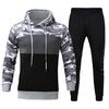 Men's Camo Tracksuits 2 Piece Cotton Hoodie Sweatshirts & Joggers Sets Patchwork Running Jogging Sports Sweatsuits view 1
