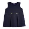 French Toast Girls' Ponte Front Pleat Knit Jumper Dress Navy view 1
