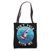 Hockey Shark Don't Puck With Me Retro Vintage Ocean Water Tote Bag view 1