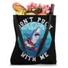 Hockey Shark Don't Puck With Me Retro Vintage Ocean Water Tote Bag view 4