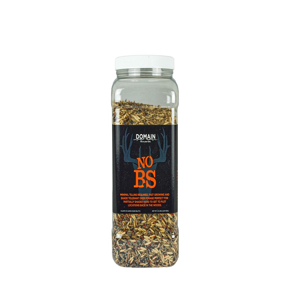 Domain Outdoor No BS Deer Food Plot Seed for Deer, Forage Oats, Clover, Forage Rape, Chicory, Radish, Finally a No Till Mix with Zero Fillers, No Heavy Equipment Required, 1/4 Acre