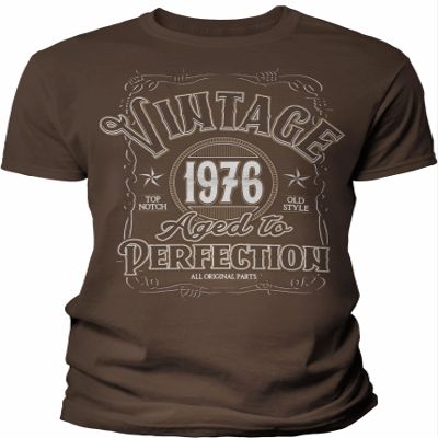 50th Birthday Gift Shirt for Men - Vintage Barbed 1976 Aged to Perfection - Brown-005-4X