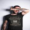 40th Birthday Gift Shirt for Men - Vintage Barbed 1986 Aged to Perfection - Military-002-4X view 3