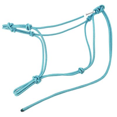 Knotty Girlz Horse Rope Training Halter - 4 Knot 1/4" Stiff Halter Cord - Used by Famous Trainers Multiple Sizes Multiple Colors (Ice Blue, Mule)