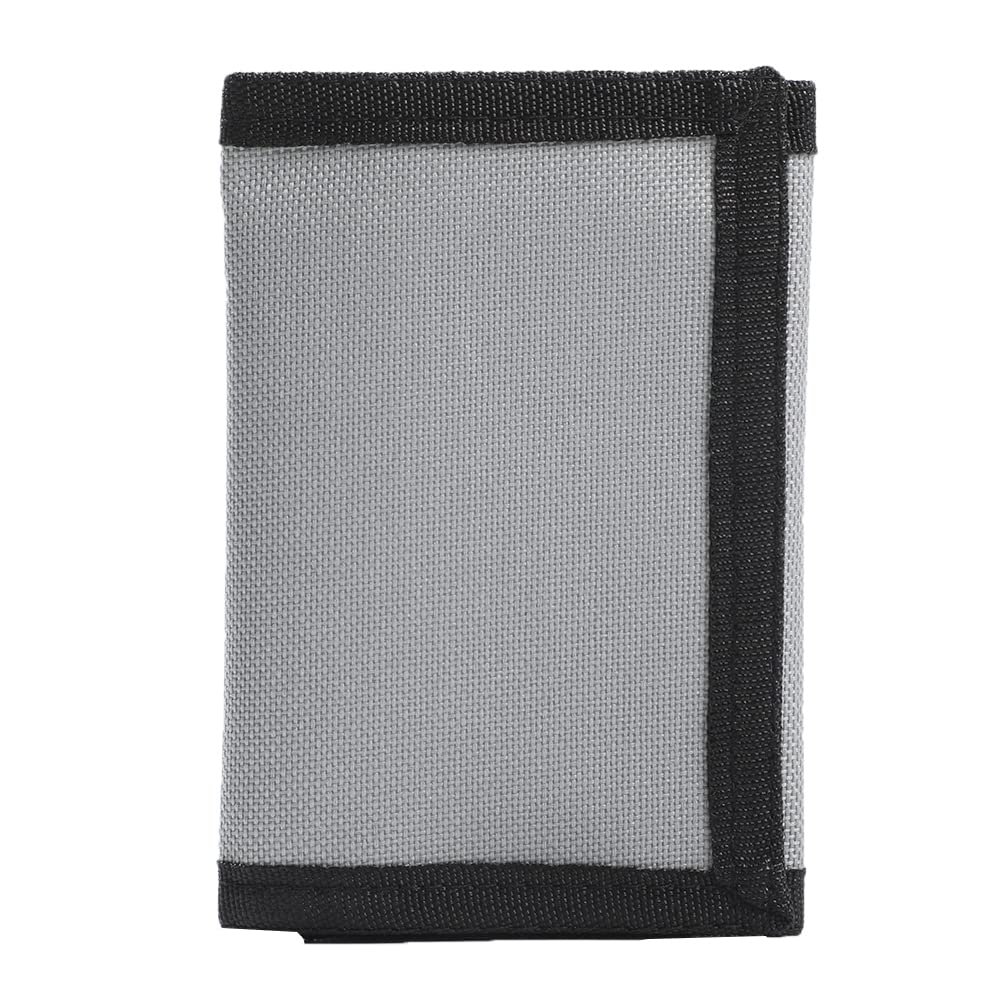 Leyeve RFID Trifold Canvas Outdoor lovely cartoon Wallet for Kids,Teen Wallet with Coin Pocket,Coin Purse with Zipper and Front Pocket for Kids - Gray