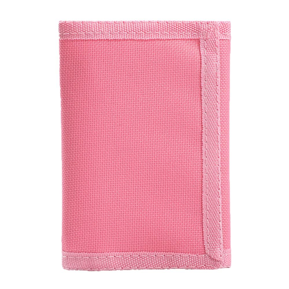 Leyeve RFID Trifold Canvas Outdoor lovely cartoon Wallet for Kids,Teen Wallet with Coin Pocket,Coin Purse with Zipper and Front Pocket for Kids- PINK
