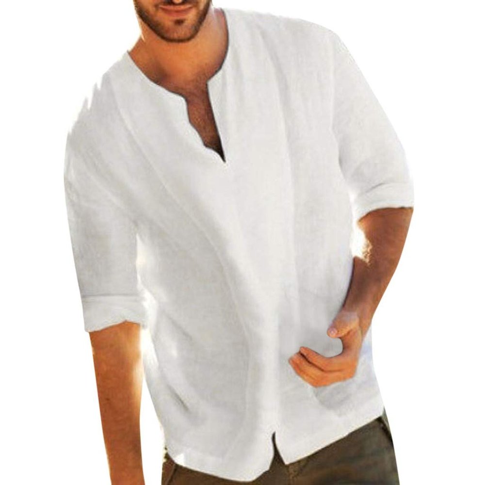 Mens Casual Short Sleeve Button Down Shirts Big and Tall Slim Fit Beach T-Shirt Stylish Summer Vacation Tops(F) White