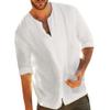 Mens Casual Short Sleeve Button Down Shirts Big and Tall Slim Fit Beach T-Shirt Stylish Summer Vacation Tops(F) White