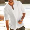 Mens Casual Short Sleeve Button Down Shirts Big and Tall Slim Fit Beach T-Shirt Stylish Summer Vacation Tops(F) White view 2