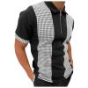 Mens Casual Short Sleeve Button Down Shirts Big and Tall Slim Fit Beach T-Shirt Stylish Summer Vacation Tops(U) Black view 1